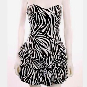 Ruby Rox Zebra Strapless Dress